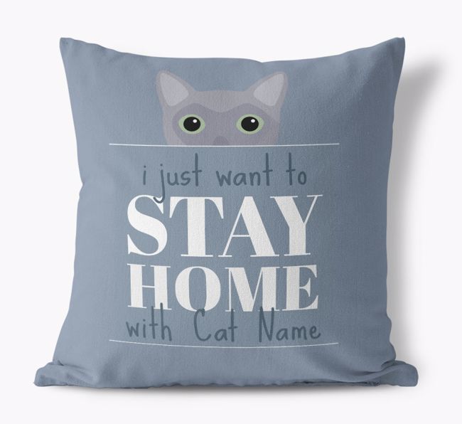 Stay Home With {dogsName}: Personalized {breedCommonName} Soft Touch Pillow